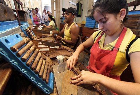 Una habanera trabajando