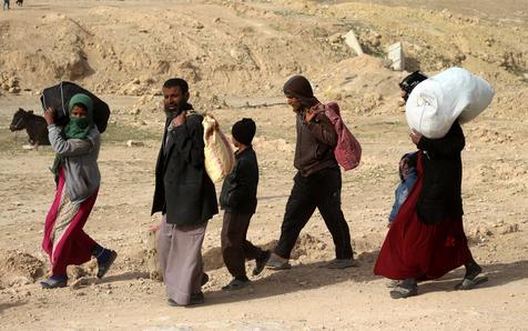 Mujeres y niños desplazados en Irak