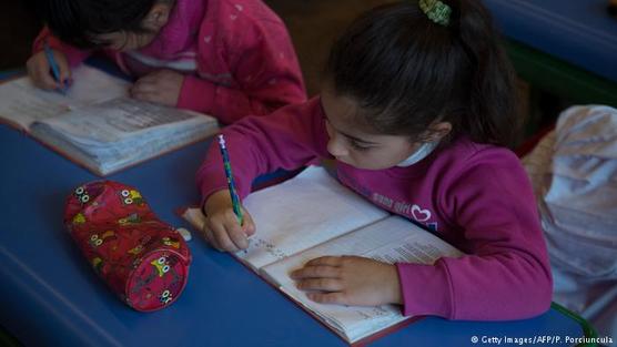 Niñas de una escuela primaria uruguaya