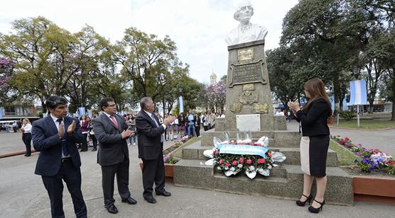 Jaldo encabezó el acto en Alberdi