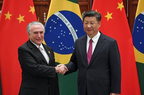 Michel Temer, y el de China, Xi Xinping,