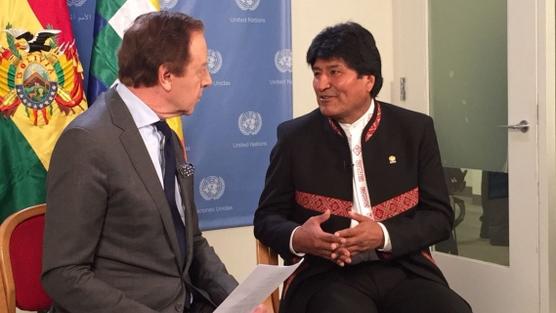 Evo Morales y Jorge Gestoso, ayer en NueVA York