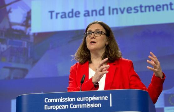 La comisionada europea para Comercio, Cecilia Malmstroem, ayer en Bruselas