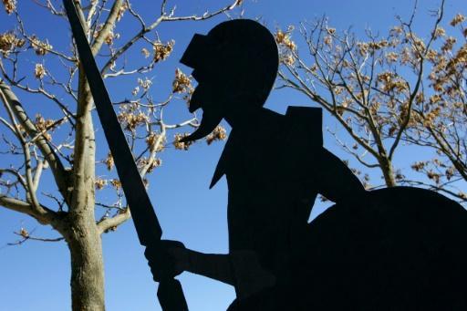 Una estatua de El Quijote, en Castilla la Mancha