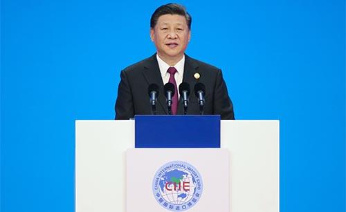 El presidente chino, Xi Jinping habla ayer 