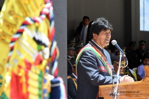 Morales en Santa Cruz, ayer