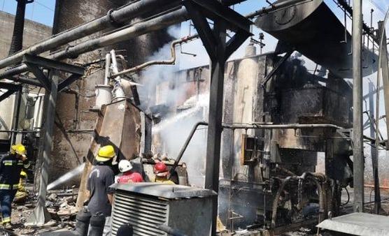 La estación electrica destruida por un atentado