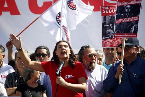 Presidenta de la Multisindical, Bárbara Figueroa. (foto: ANSA)