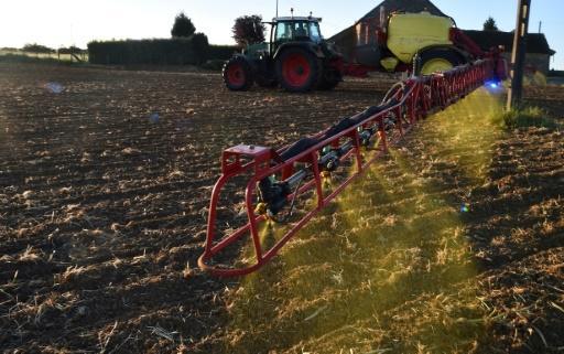 Aplican glifosato en campo de  en Piace, en el norte de Francia