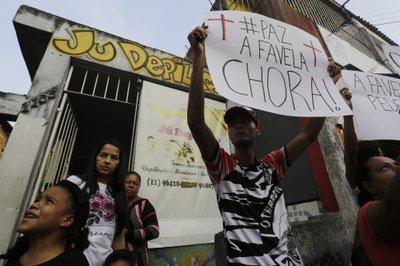 Protesta de vecinos de la favela de Paraisópolis de Sao Paulo