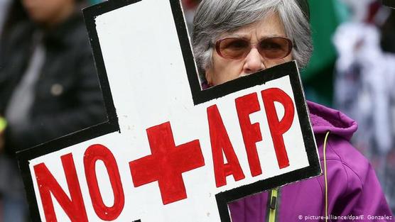 Protestas en Chile contra el sistema privado de pensiones.