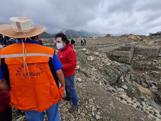 Los departamentos de La Paz, Cochabamba y Tarija que fueron afectadas por riadas en las últimas las 24 horas.