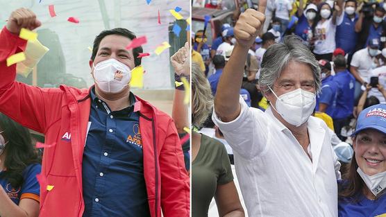 Arauz y Lasso definirán la presidencia ecuatoriana este domingo