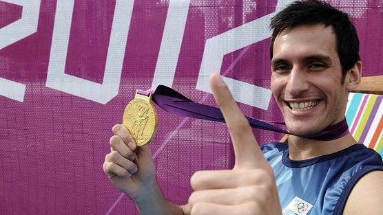 Crismanich y su medalla de oro en taekwondo en Londres 2012.