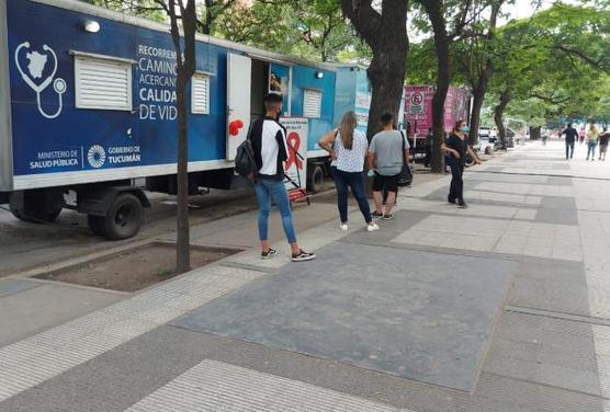 El movil en Plaza Urquiza