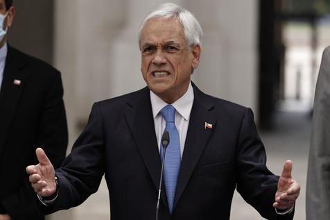 Piñera durante el anuncio