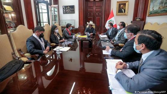 Castillo, durante la declaración ante la Fiscalía en el palacio presidencial.