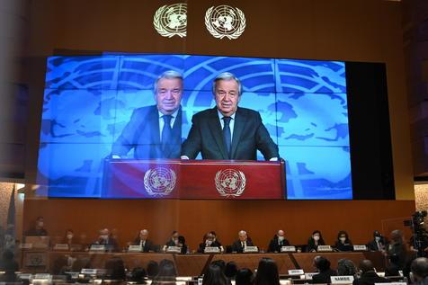 Antonio Guterres en su discurso ante la Asamblea General (foto: ANSA)