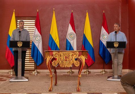 Los presidentes de Colombia, Iván Duque, y de Paraguay, Mario Abdo Benítez. (foto: Foto gentileza de la presidencia)