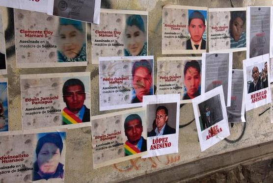 Mural de fotografías de los caídos en Senkata - FOTO ABI