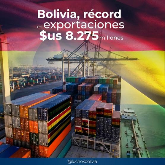 Exportaciones bolivianas alcanzan los $us 8.275 millones a julio de 2022.
