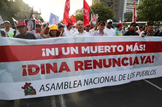 Una protesta callejera en Perú.