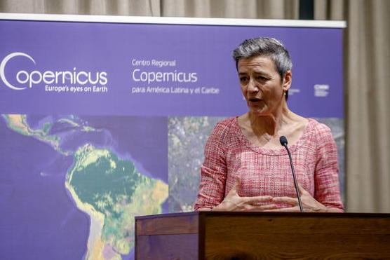 La vicepresidenta ejecutiva de la Comisión Europea, Margrethe Vestager participó en la presentación del mapa de inversiones