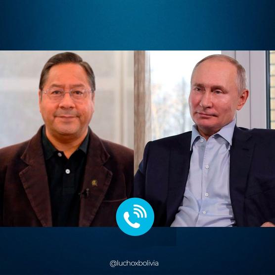 Intensa charla entre Arce y Putin