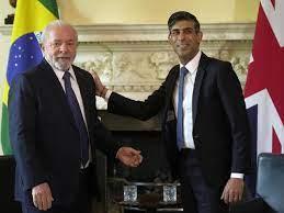  Lula da Silva con el primer ministro británico Rishi Sunak reunidos en Londres, ayer