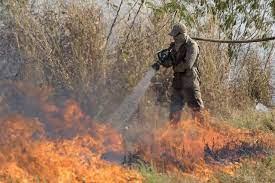 Bomberos combaten incendios en las cercanías de la ciudad de Cuiabá en el estado de Mato Grosso - EFE