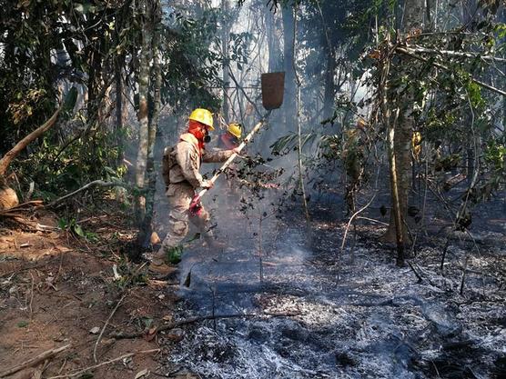 Bomberos extinguen incendio en Santa Cruz de la Sierra