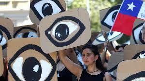 Movilizados con ojos para repudiar la represión-Imagen: Marcelo Hernandez/Aton Chile/Imago Image