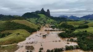 Vista aérea de las inundaciones en Mimoso do Sul, estado de Espírito Santo AFP