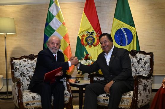 Los presidentes Brasil, Luiz Inácio Lula da Silva, y de Bolivia, Luis Arce. Foto: Comunicación Presidencial