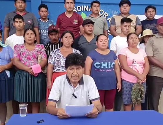 Evo Morales durante su encuentro con la prensa